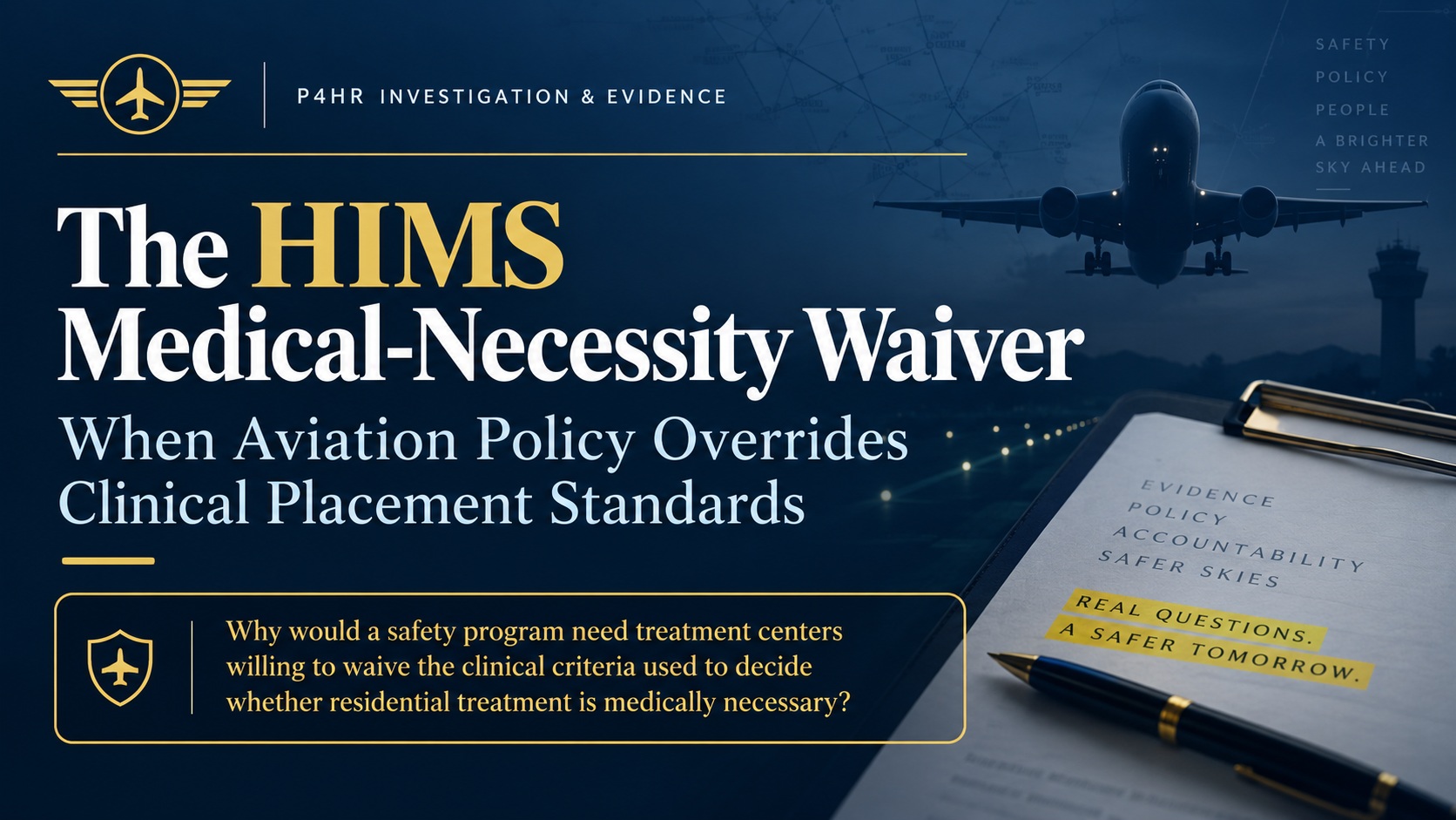 P4HR investigation of HIMS medical-necessity and ASAM waivers